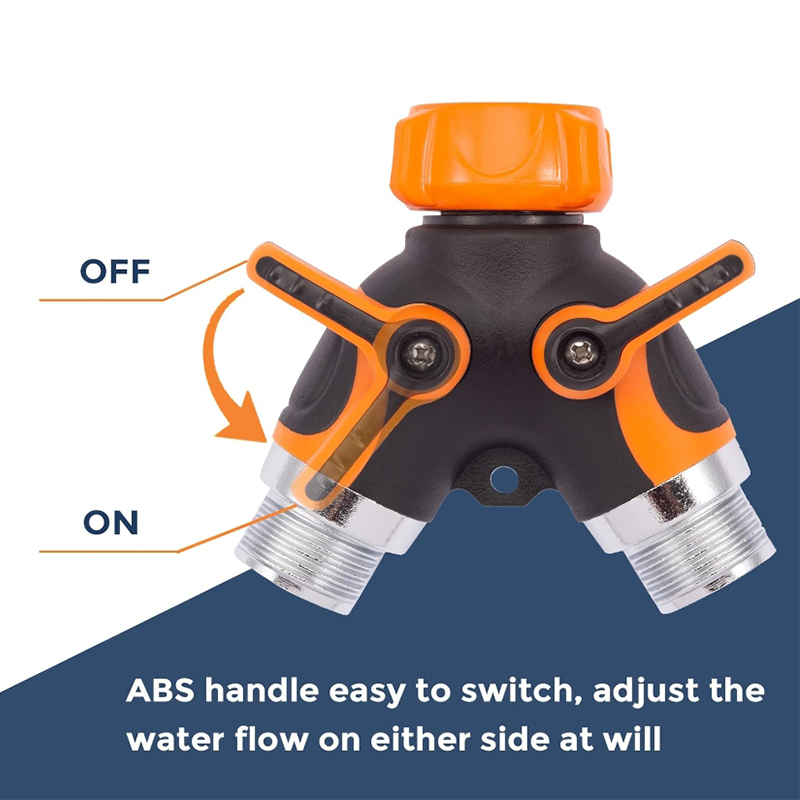 Giraffe Tools Garden Hose Splitter 2 Way Heavy Duty, 3/4" GHT Y Connector Metal