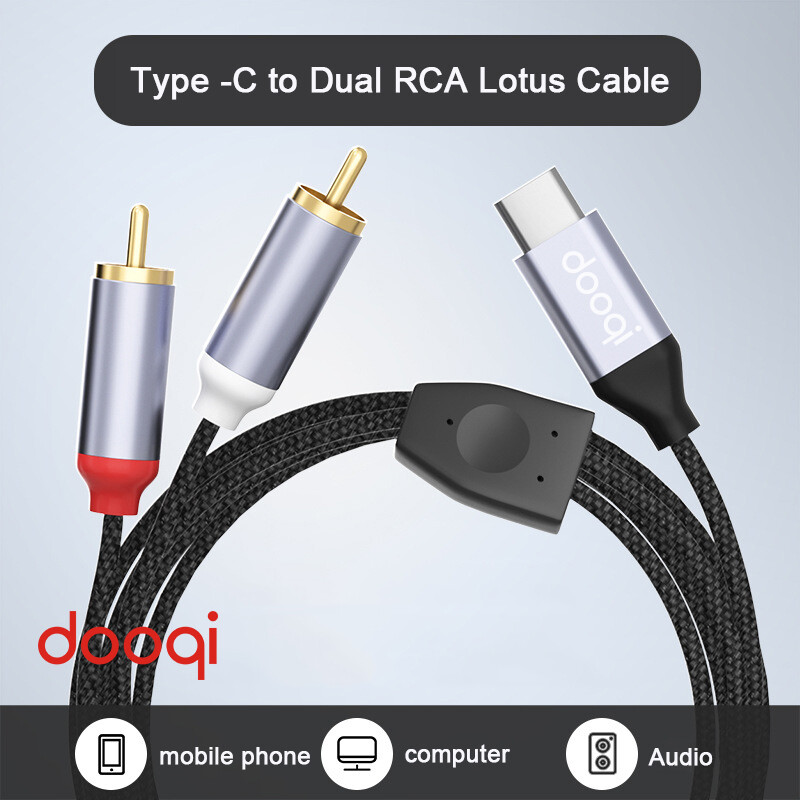 4ft Type-C to Dual RCA Adapter Audio Stereo Cable Aux Cord F