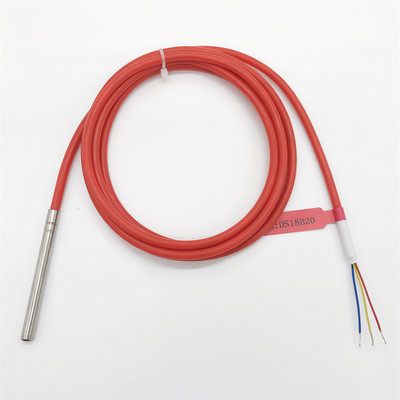 DS18B20 Digital Temperature Sensor  Probe 6mm × 65mm  Silicone Cable 2 Meters