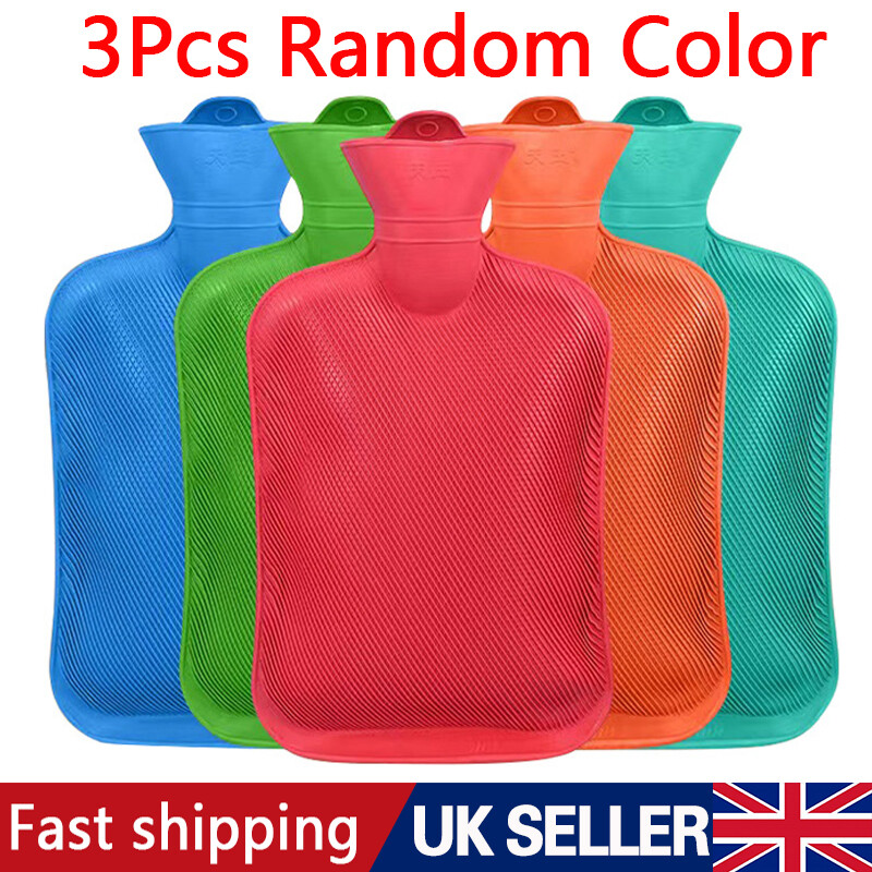PACK OF 3 Hot Water Bottles Natural Rubber Warmer Large Pain Relief Heat Ache 2L eBay