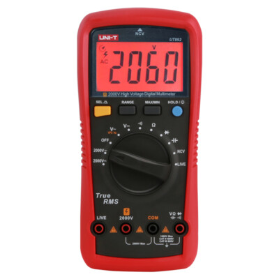 UNI-T TRMS Multimeter Digital AC DC 2KV Voltmeter NCV LIVE Tester  Cap Freq OHM