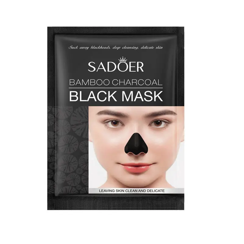 Bamboo Charcoal Black Mask, Blackhead Remover Nose Mask For T Zone Care 6g&times;10 Pc