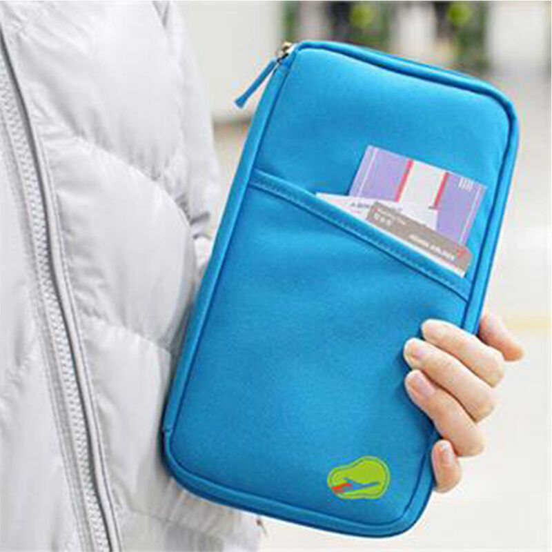 Family Travel Wallet Passport Holder RFID Blocking Document Organizer Bag Case