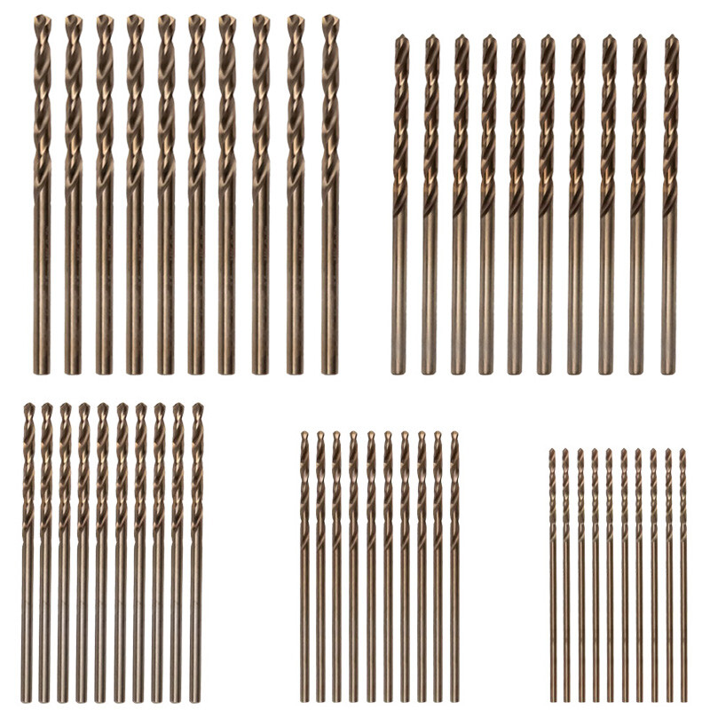 50Pcs Cobalt Drill Bit Set 1mm-3mm HSS M35 Multi Drill Bits Twist Metal Tools