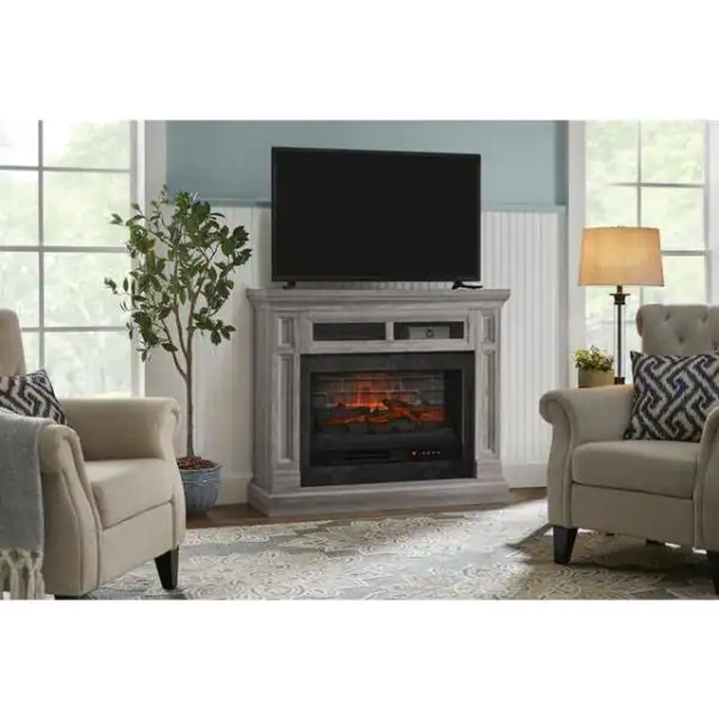 Ing Electric Fireplace Tv Stand In Medium Gray Ash