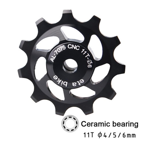 MTB Road Bike 11T Aluminum Ceramic Bearing Jockey Wheel Rear Derailleur Pulley