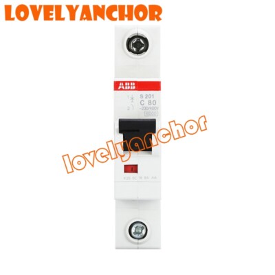1PC ABB S201-C80 Miniature Circuit Breaker - S200 - 1P - C - 80A 2CDS251001R0804