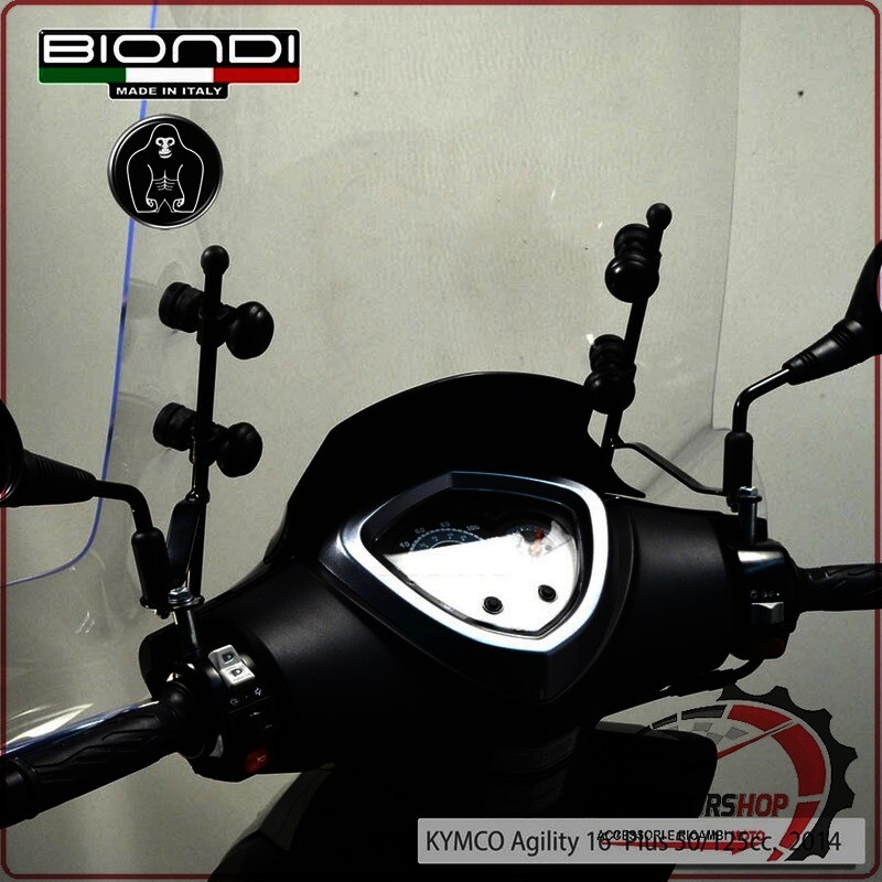 KIT ATTACCHI PARABREZZA SCOOTER PER KYMCO AGILITY 50 125 R16 08> BIONDI 8500621