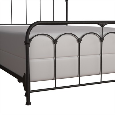 Hillsdale Jocelyn King Metal Spindle Bed in Black Speckle