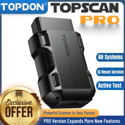 2024 TOPDON Topscan PRO OBD2 Full System Diagnostic Tool Active Test Andriod IOS