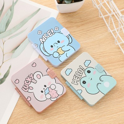Cartoon Small Mirror Comb Set Fashion Portable Fold Makeup Mirror With Comb*