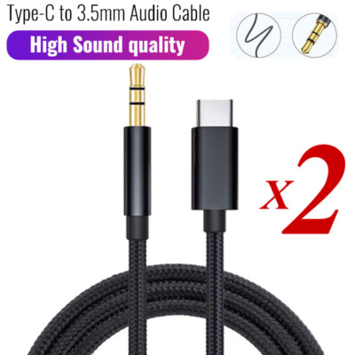 2x For iPhone 16 15 Pro Max USB 3.1 Type C To 3.5mm AUX Audio Car Adapter Cord