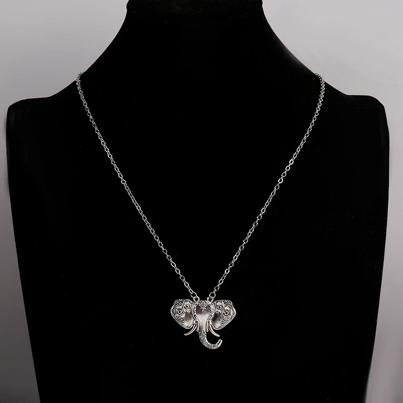 Elegant Elephant Bohemian Pendant Women Necklace Silver Plated New, Africa, Asia