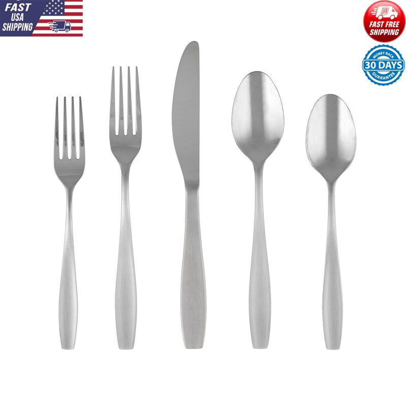 Set W/ Forks Knives Spoons Stainless Steel Kitchen 20 Pcs