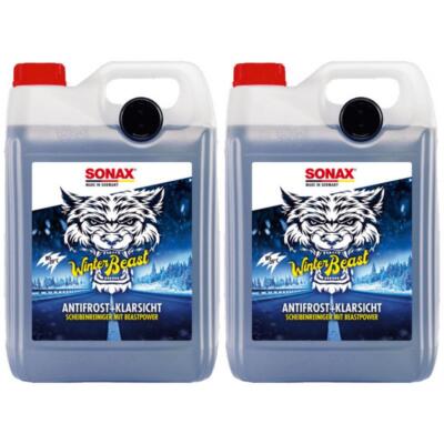 2 x SONAX Winterbeast Antifrost+Klarsicht bis -20°C 5 Liter Scheibenreiniger