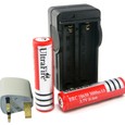2 x PROTECTED 18650 3000mAh 3.7V Rechargeable BATTERIES + DIGITAL CHARGER NEW UK