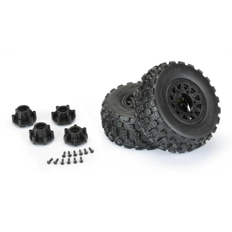 Pro-Line Badlands MX SC Tires on Raid Adj 12mm Hex Wheels fo