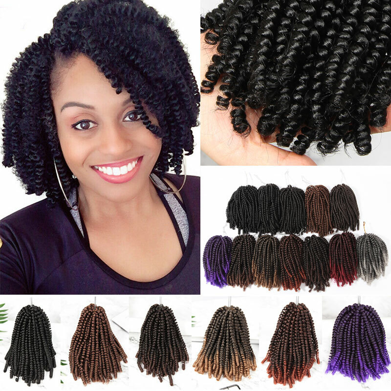 New Short Braiding Crochet Kinky Twist Hair Extensions Spring Curl