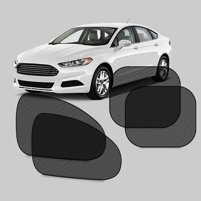 2PCS Car Window Sunshade Cover Sun Shield UV Protection Auto Front Rear Black Wi