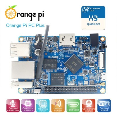 Orange Pi PC Plus RAM 1G with 8GB Emmc Flash ,Mini Open-Source Single Board