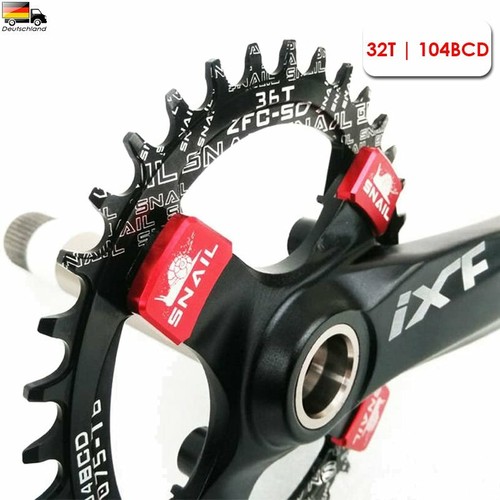 Fahrrad Kettenblatt 104BCD 32T MTB Narrow Wide Einzelnes Aluminium Round Zähne
