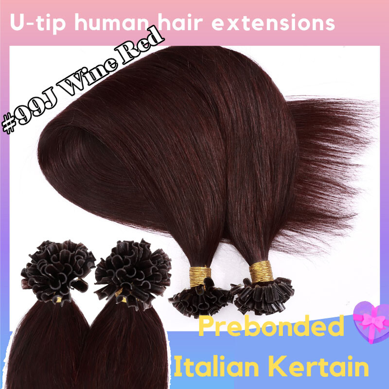 Fusion Pre Bonded Keratin Nail U Tip Real 100% Remy Human Hair Extensions Ombre