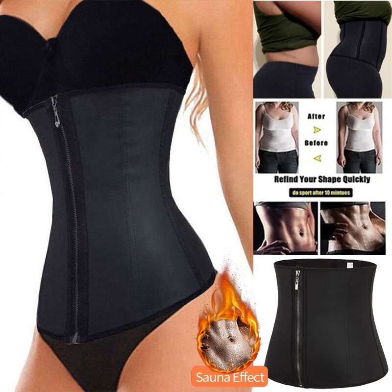Fajas Colombianas Zip Latex Waist Trainer Cincher Weight Loss Slim Tummy Corsets