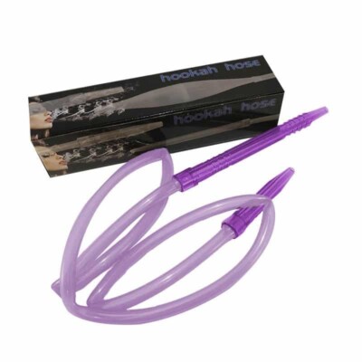 72  Silicone Hookah Hose with Acrylic Handle Purple