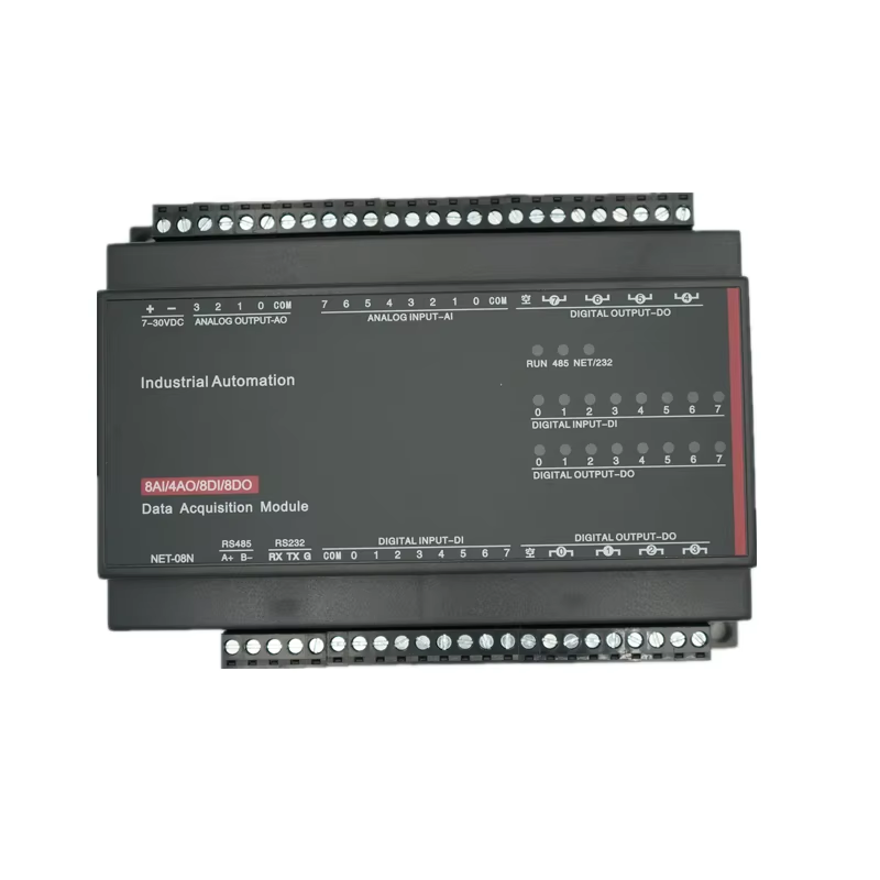 TCP-508N 8AI+4AO+8DI+8DO 8 channel analog input 4 channel analog output 8 switch