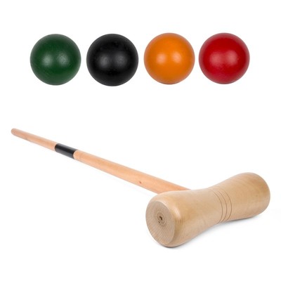 Wooden Croquet 6 Player Deluxe Croquet Set & Carry Bag Outdoor Game With Bag