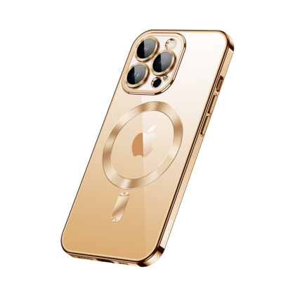 Fr iPhone 16 Pro Max 16 15 Pro Max Strong Magnetic Case Slim Plating Clear Cover