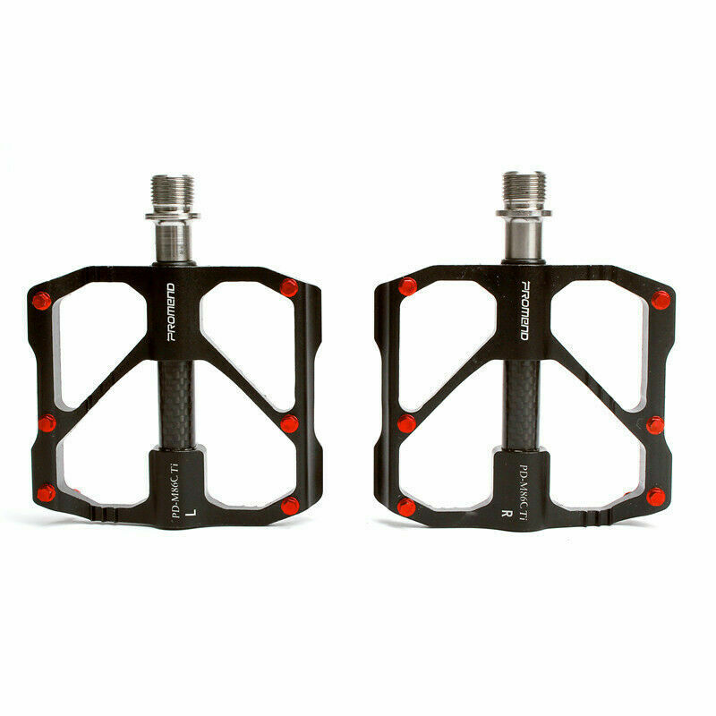 PROMEND Carbon Fiber Titanium Bicycle MTB Road Bike Pedals Sealed 6 Bearing 200g