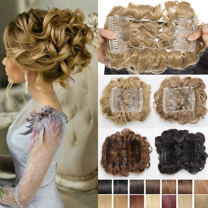 Real Soft Thick Chignon Updo 100% Real Ponytail Bun Clip 