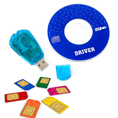 1Pc New USB SIM Reader Card Simcard Writer Copy Cloner Backup Cellphone DOM66.ou
