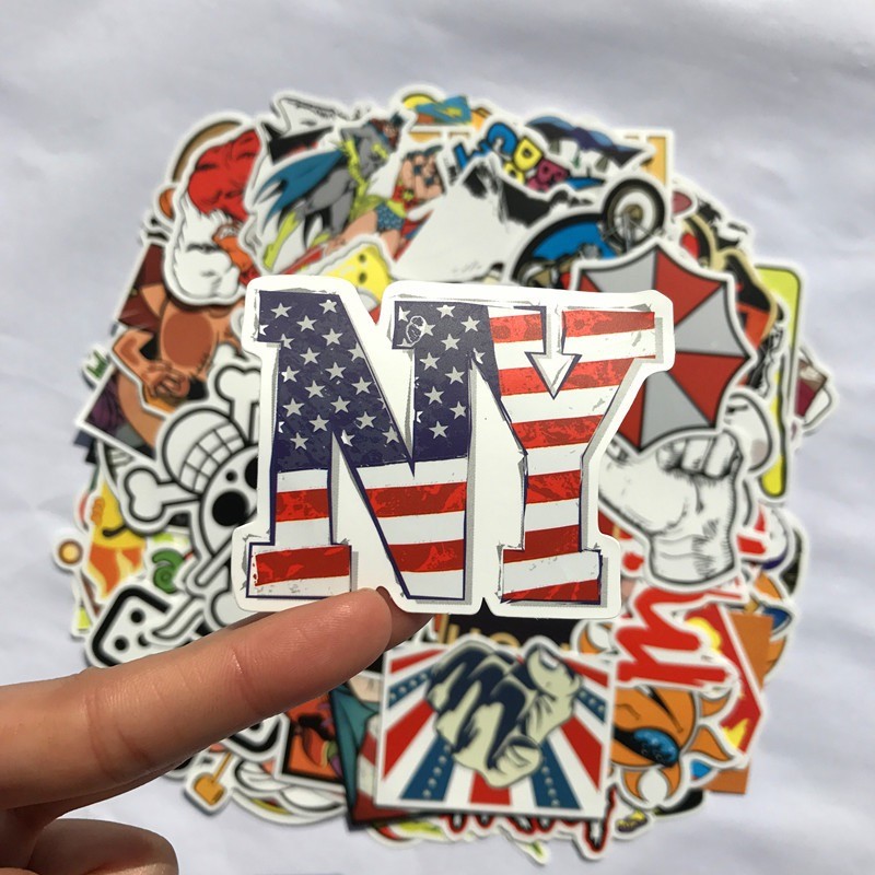 Pack of 100, 200, 300, 500 Random Skateboard Notebook Laptop Vinyl Sticker