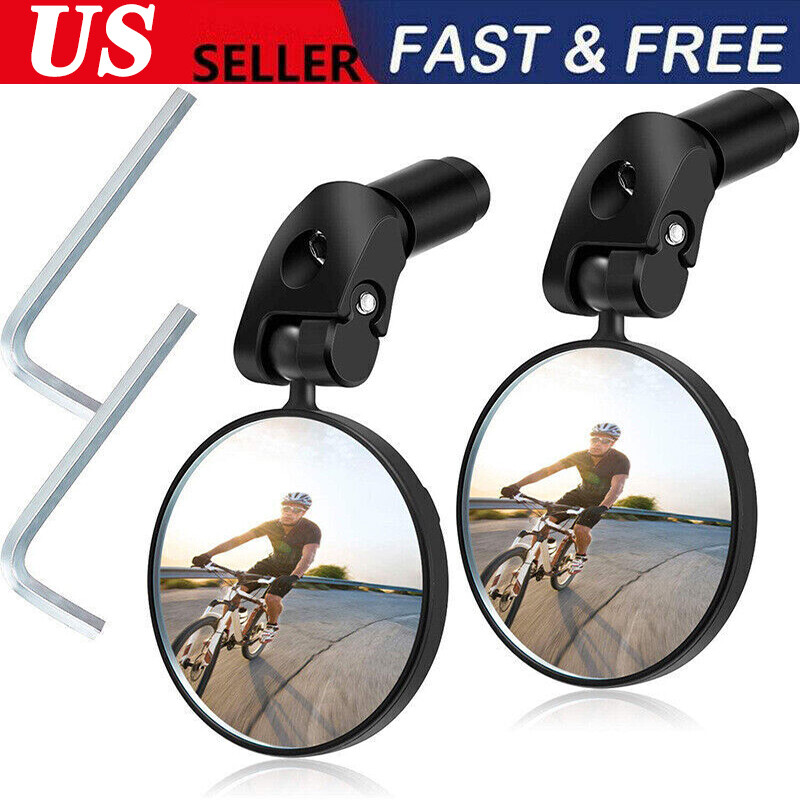 Bar End Mirror 360&deg; Rotating Rearview Mtb Mountain Bike Rea