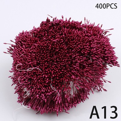 400Pcs Mini Flower Stamen Artificial Pearl Pistil Double Heads DIY Floral Craft