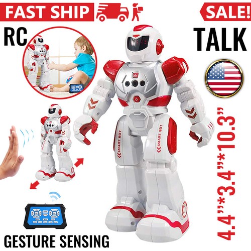 RC Red Robot Toy, Talking Dancing Robots for Kids Remote Control Robotic Toys