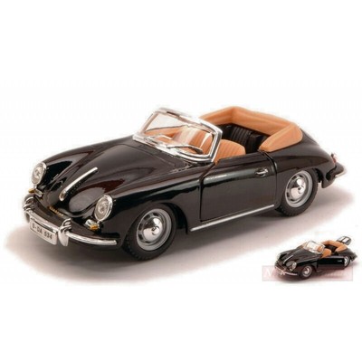 BURAGO BU22078 PORSCHE 356 B CABRIOLET 1961 BLACK 1:24 MODELLINO DIE CAST MODEL