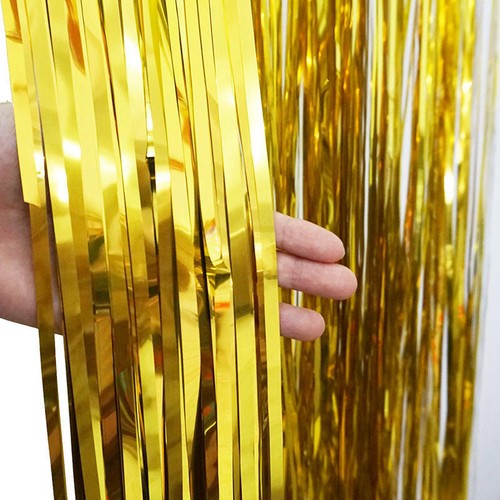 2 3m Glitzer Wandaufkleber Lametta Vorhang Folie Fransen