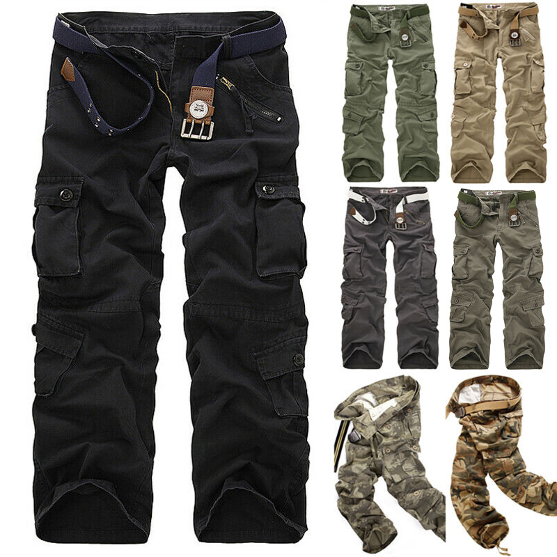 Herren Winter Cargo Freizeit Hose Arbeitshosen Warm Thermohose Trousers Pants