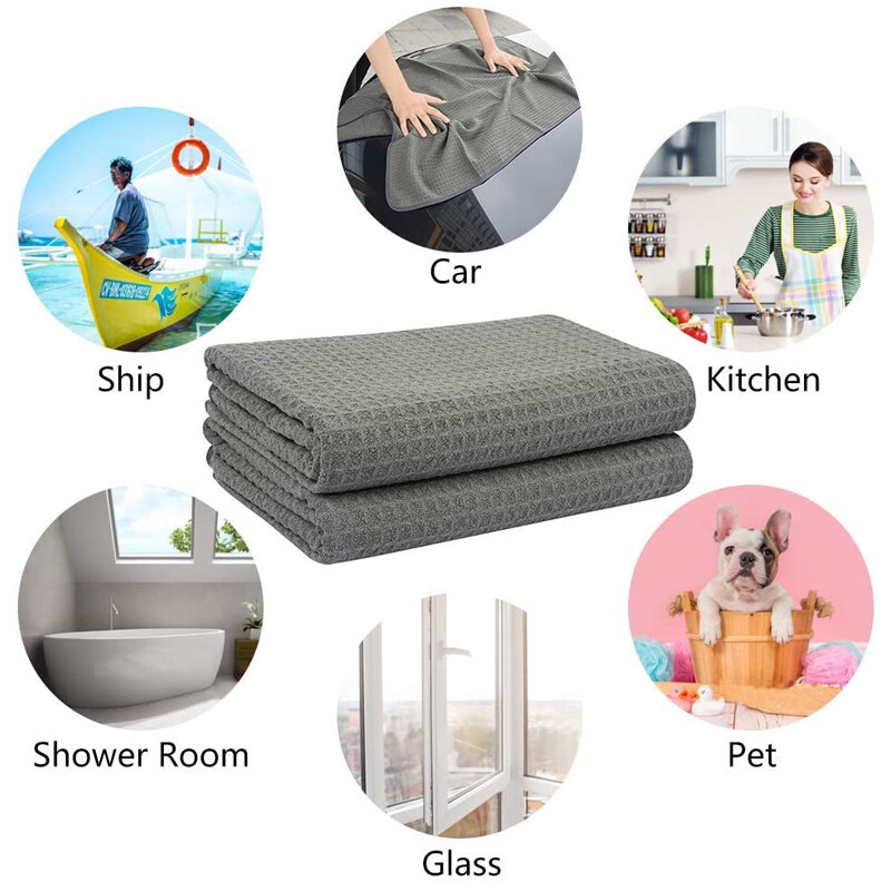 3 Pcs Microfiber Waffle Weave Glass Window Auto Home Cleaning Towel 24x16 inch