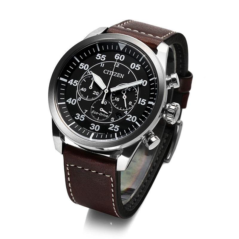 Pre-owned Citizen Original  Ca4210-16e Eco Drive Men's Watch Leather Band Chronograph 45mm