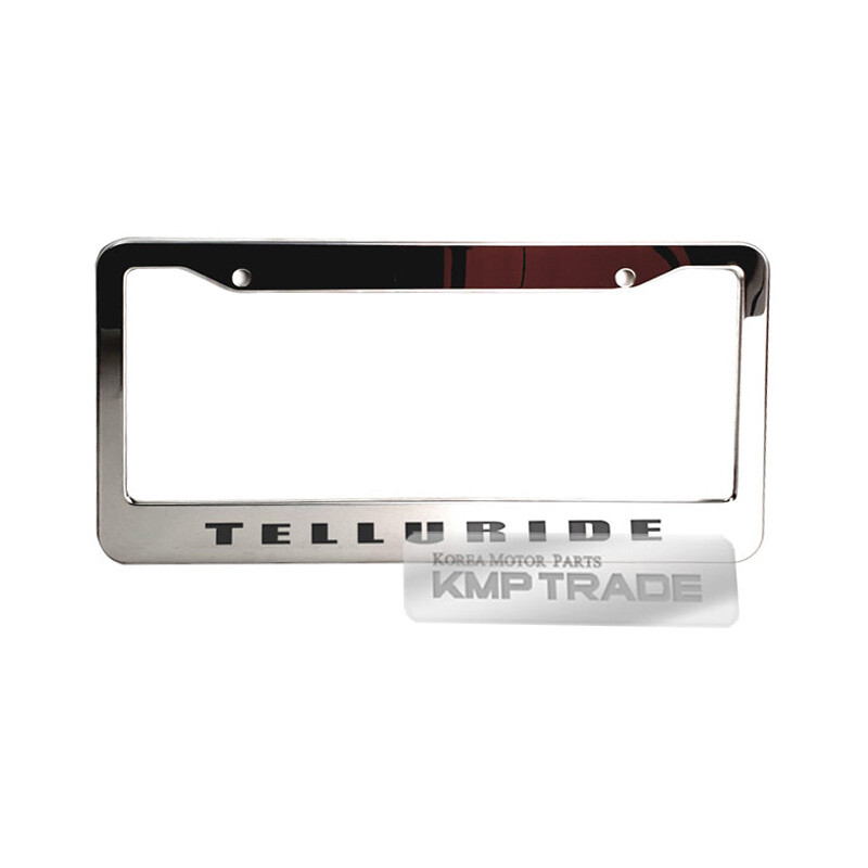 License Plate Stainless Chrome Frame Black Logo For KIA 20202022 Telluride