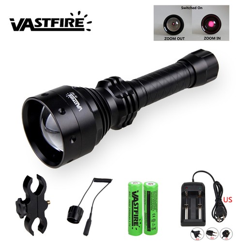 5W 850nm Infrarot Nachtsichtlicht Zoom Taschenlampe 18650 Jagd Montieren aus