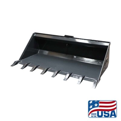 New 74'' HD SKID STEER DIRT BUCKET/WITH TEETH/KUBOTA/BOBCAT/CAT/QUICKATTACH/ETC