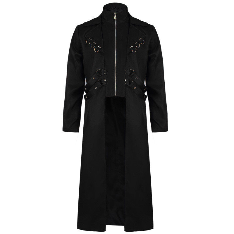 Steampunk Men Long Coat Jacket Medieval Renaissance Gothic Dress Stage Costume