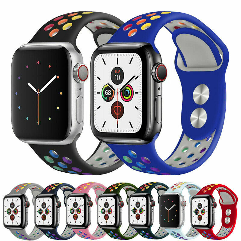 Breathable Sports Band Strap W/ Rainbow Holes for Apple
