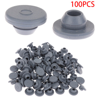 100Pcs Rubber Stoppers Self Sealing Injection Ports For 13mm Glass Bottl JcM-JY