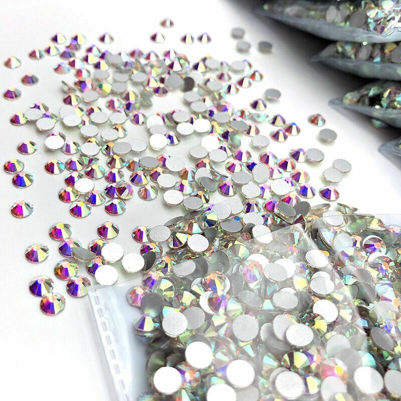 1440pcs Crystal Nail Art Rhinestones FlatBack Glitter Diamond 3D Tips Decoration